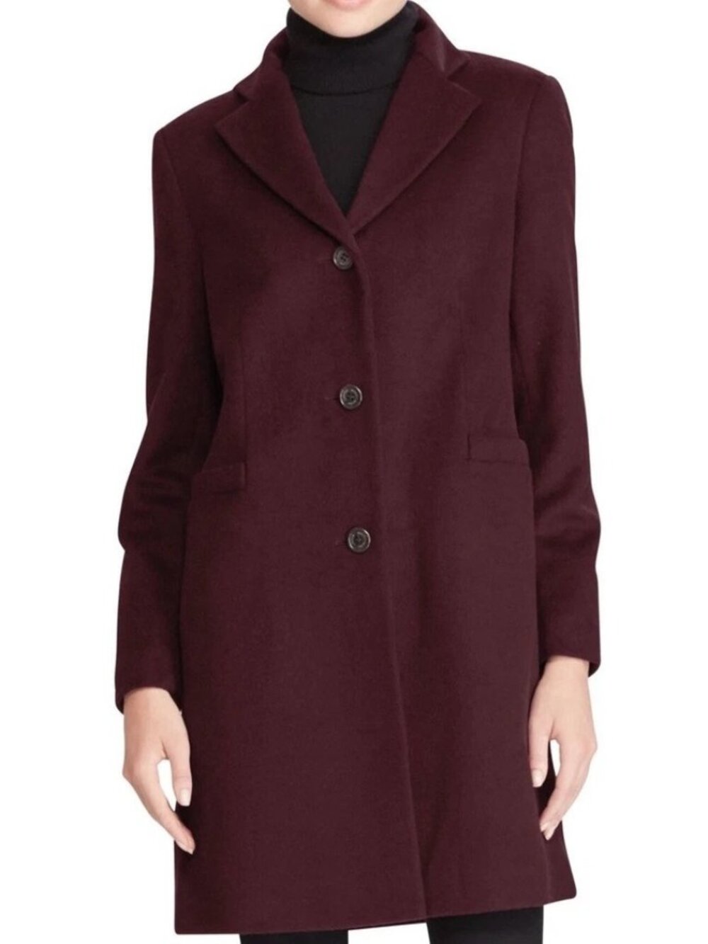 NEW Lauren Ralph Reefer Wool Blend Coat Twee Old Money Quiet Luxury Womens 14
